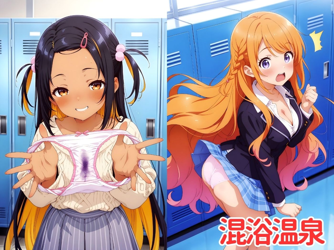 混浴温泉で同級生たちにエッチなイタズラ♪ - サンプル画像 1