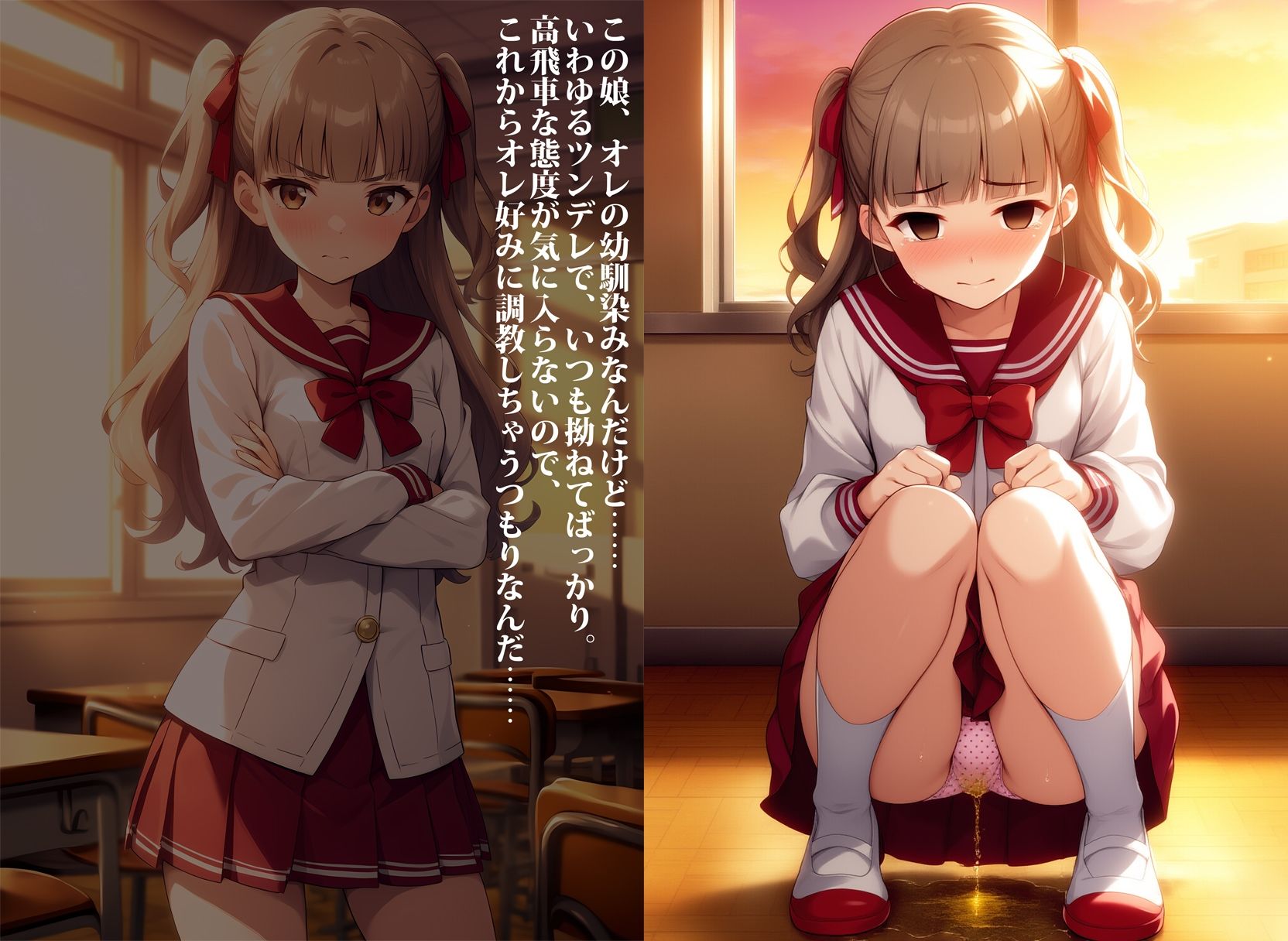 ツンデレ幼馴染を暗示でお漏らし調教中 - サンプル画像 1