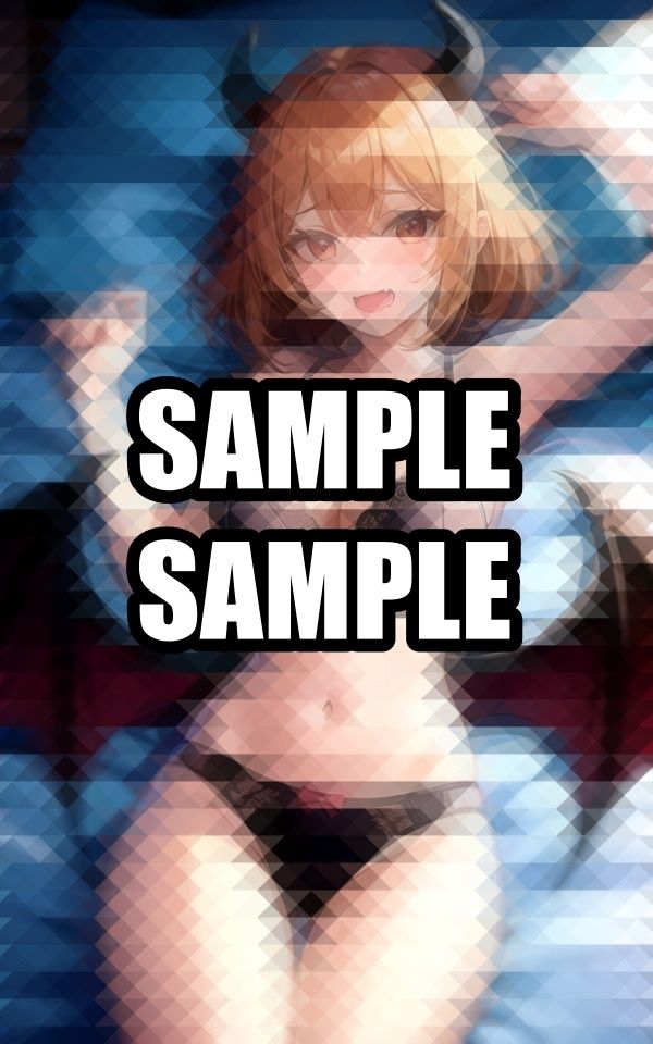 ベッドで寝転ぶ悪魔美女 - サンプル画像 1