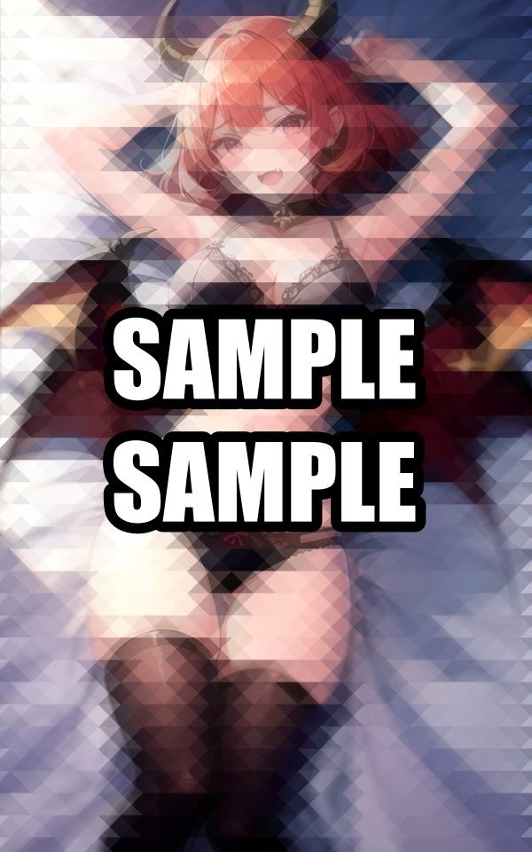 ベッドで寝転ぶ悪魔美女 - サンプル画像 4