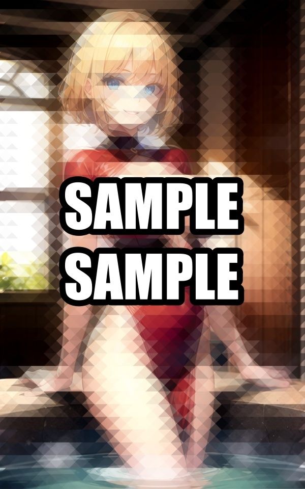 プールで遊ぶブロンド美女 - サンプル画像 6