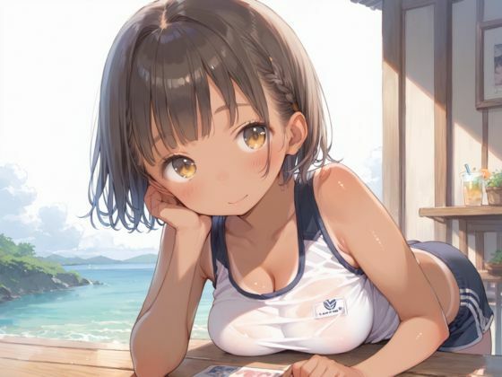 褐色巨乳ロリと汗だく授業 - サンプル画像 1