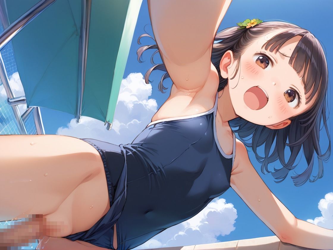 スク水のちっぱいにヌルっと生ハメせっくす 〜中出しはダメだよ〜 - サンプル画像 3