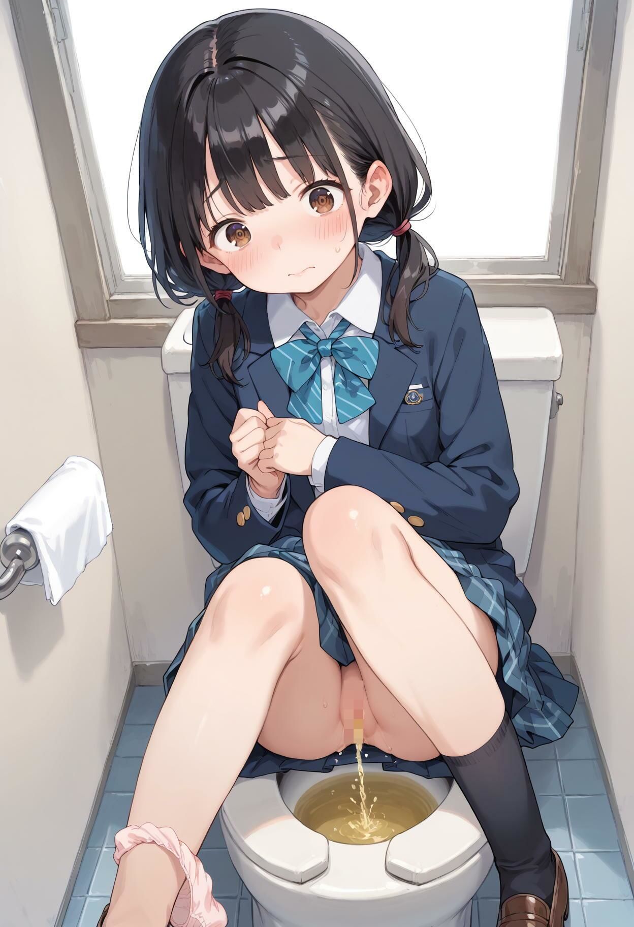 【女子校生のオシッコ】学校の女子トイレ盗撮 - サンプル画像 2