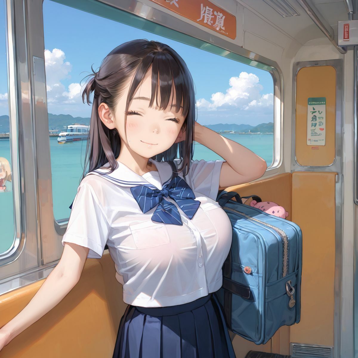童顔巨乳先輩、公衆痴●プレイにハマる05 - サンプル画像 3