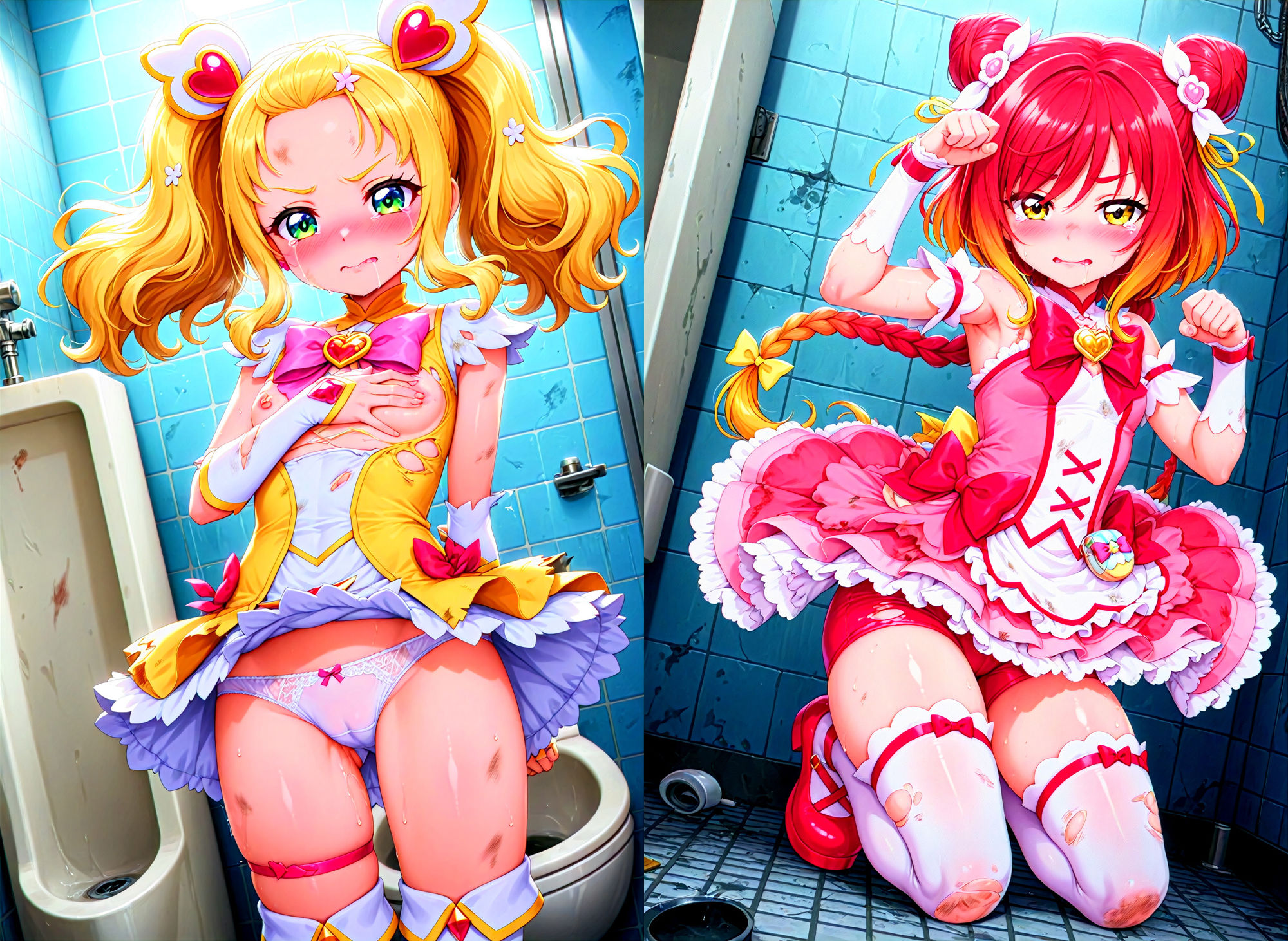 敗北魔法少女ガニ股特大アナルディルドスクワット刑 〜チンピラ戦闘員に強●チン媚びスパンキング調教させられる処女魔法戦士プリティア〜 - サンプル画像 2