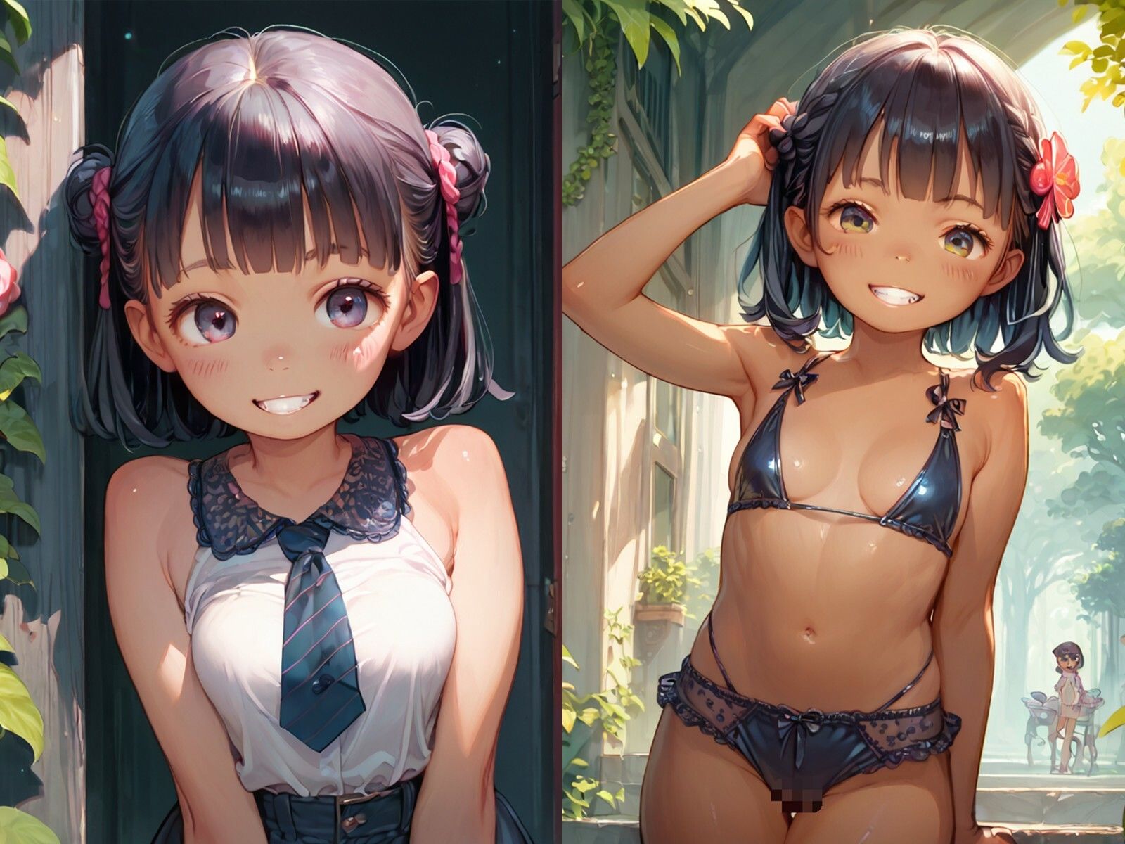妹みたいなちっぱい黒髪女の子とセックスしまくった【ボテ腹あり】 - サンプル画像 1
