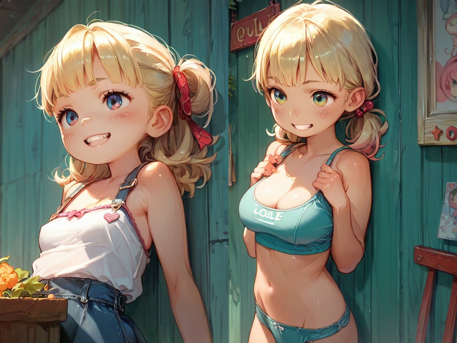 妹みたいなちっぱい金髪女の子とセックスしまくった【ボテ腹あり】 - サンプル画像 1