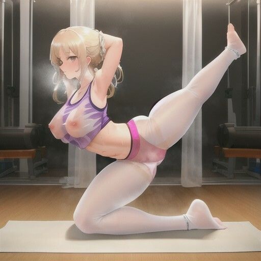 スッケスケ！？エロフィットネスクラブ  金髪ちゃん編 - サンプル画像 1