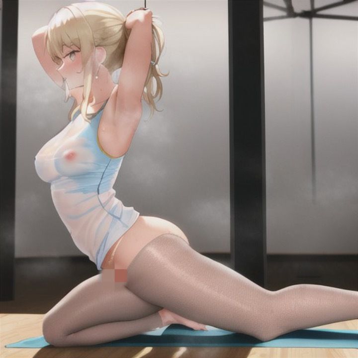 スッケスケ！？エロフィットネスクラブ  金髪ちゃん編 - サンプル画像 2