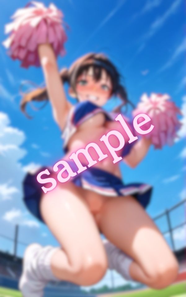野外で見せたがる淫乱チアガール - サンプル画像 4