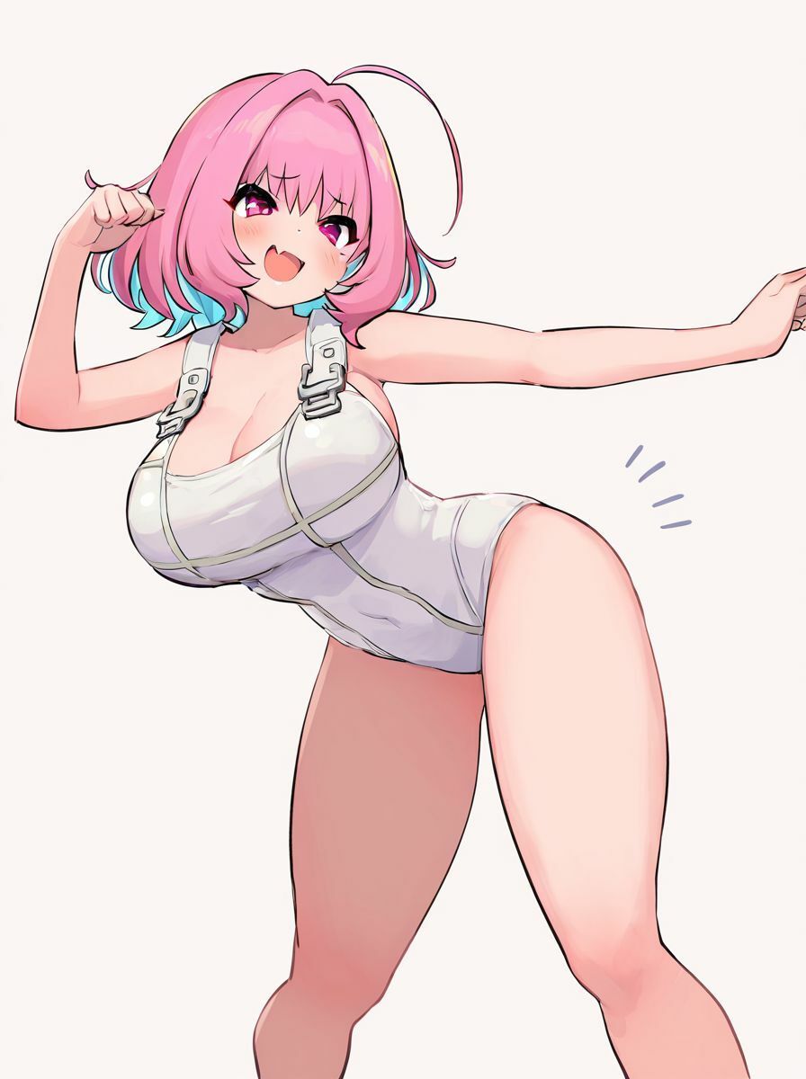 デカムチピンクちゃん 〜純白のレオタードを纏って〜 - サンプル画像 1