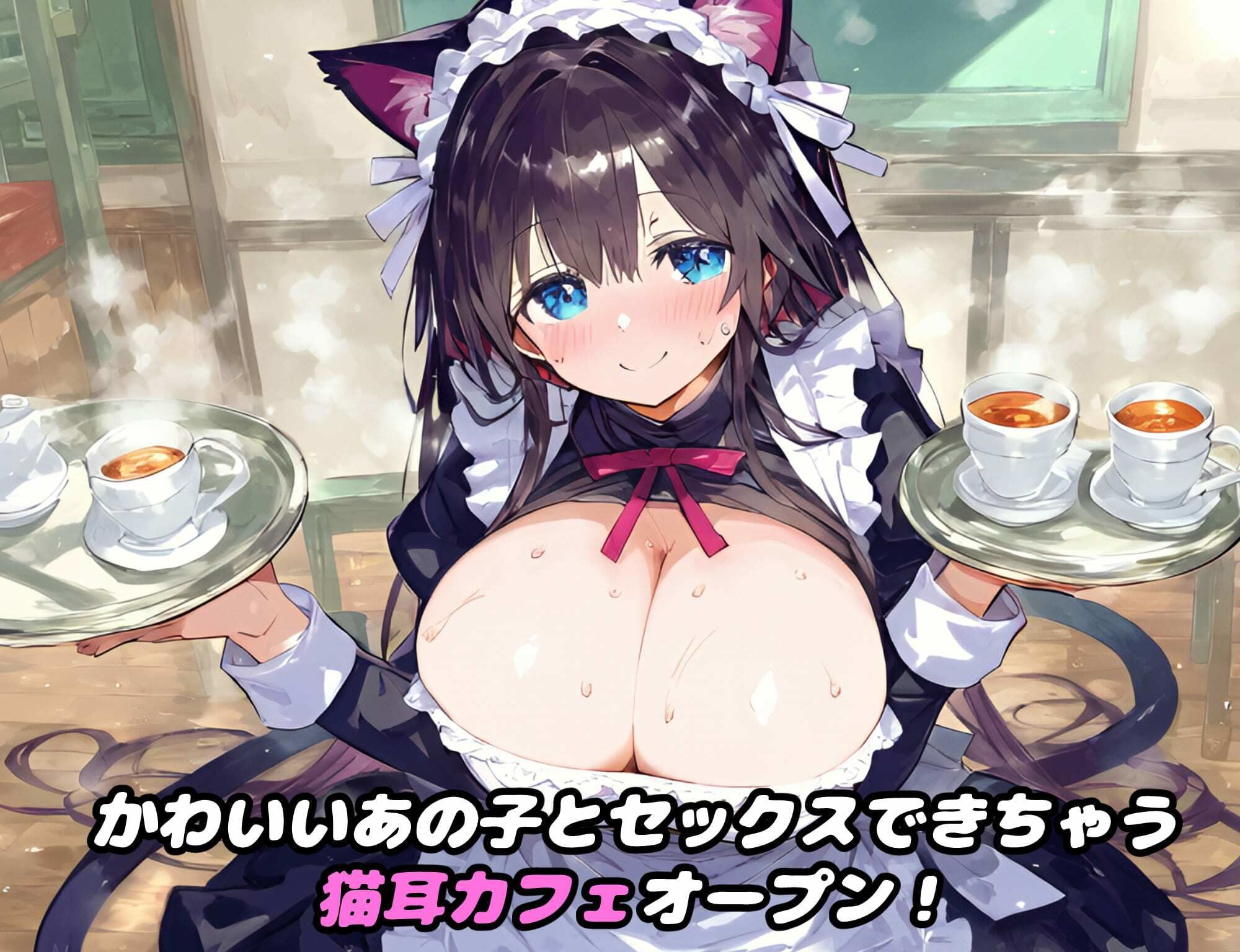 かわいいがいっぱい猫耳カフェにようこそ！イチャラブセックスと滅茶苦茶にしたい人の為の裏VIPルーム！【CG集400枚】 - サンプル画像 1