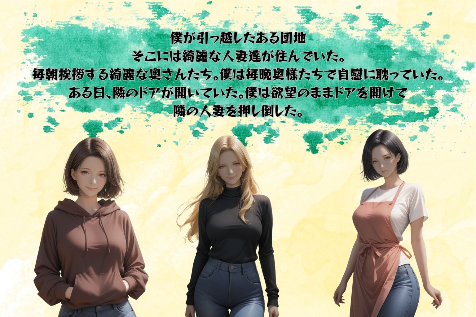 隣の人妻を押し倒す - サンプル画像 1