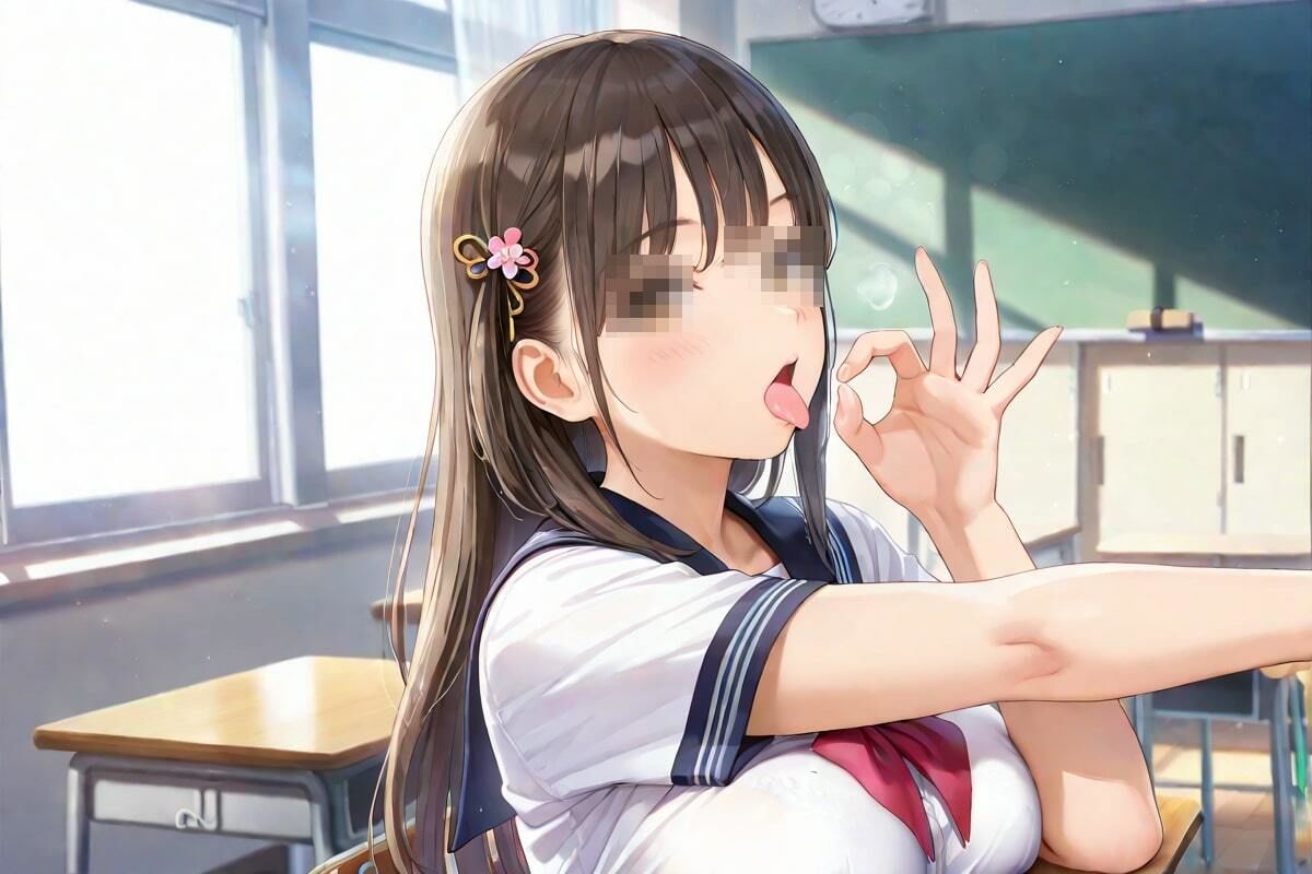 教室でこっそり  私の合図わかるよね？ - サンプル画像 1