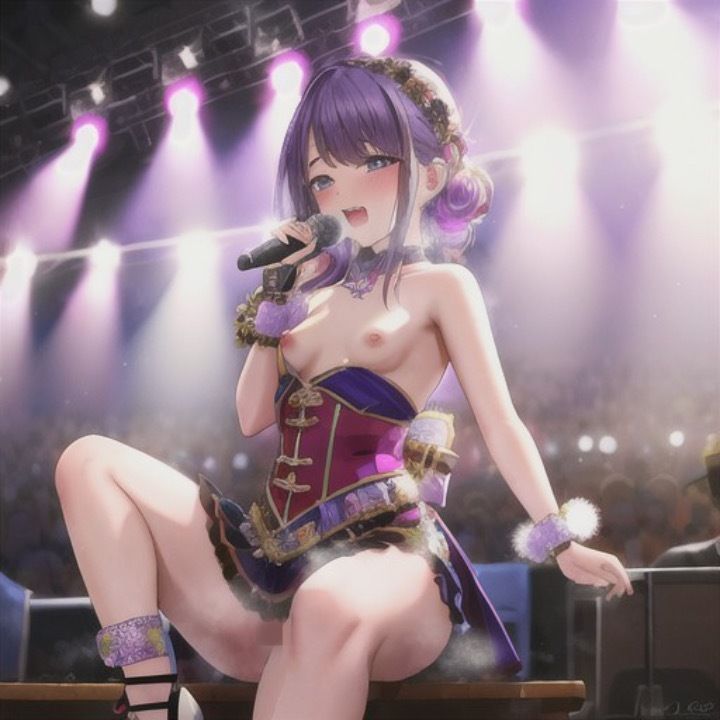 （裏）人気アイドルのエロライブ  紫髪ちゃん編 - サンプル画像 2