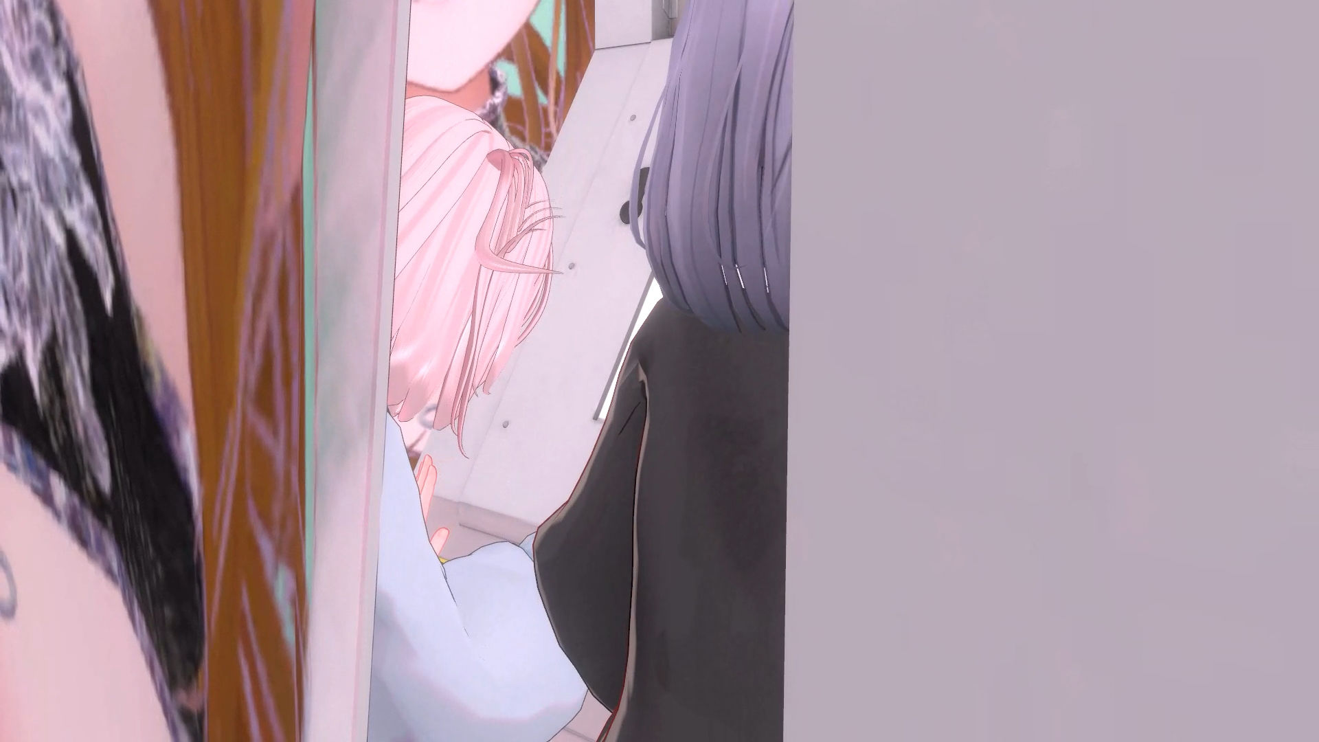 【4KVR】プリクラ落書きコーナーに夢中になっている後ろから - サンプル画像 3
