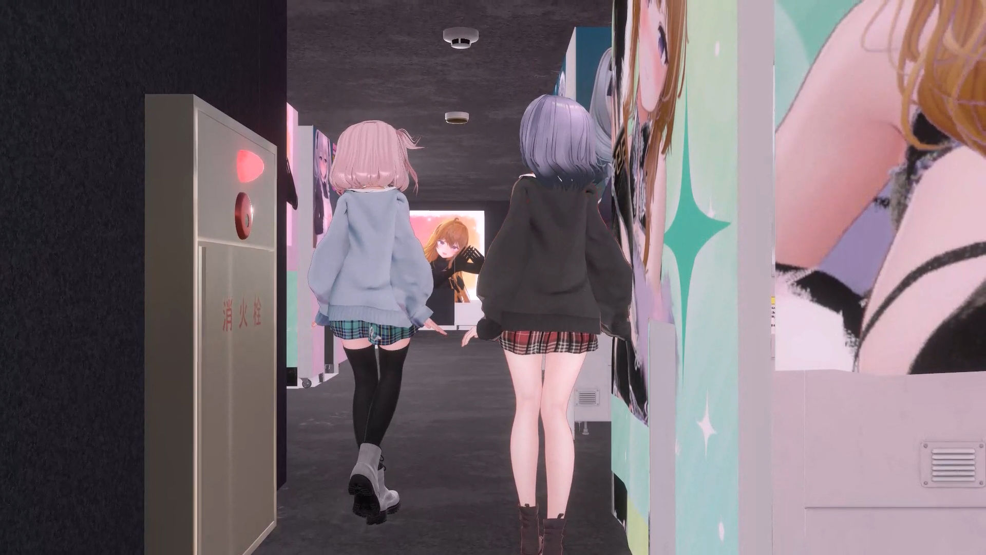 【4KVR】プリクラ落書きコーナーに夢中になっている後ろから - サンプル画像 7