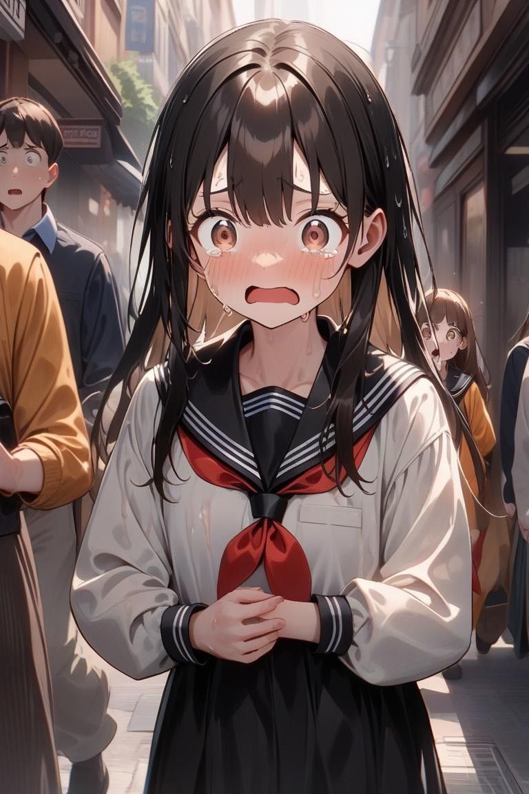 お漏らしするセーラー服美少女 - サンプル画像 3
