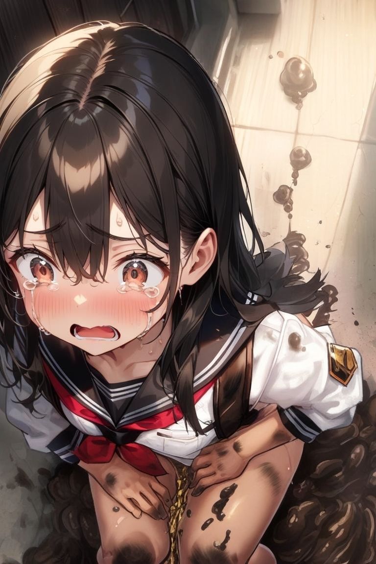 お漏らしするセーラー服美少女 - サンプル画像 4