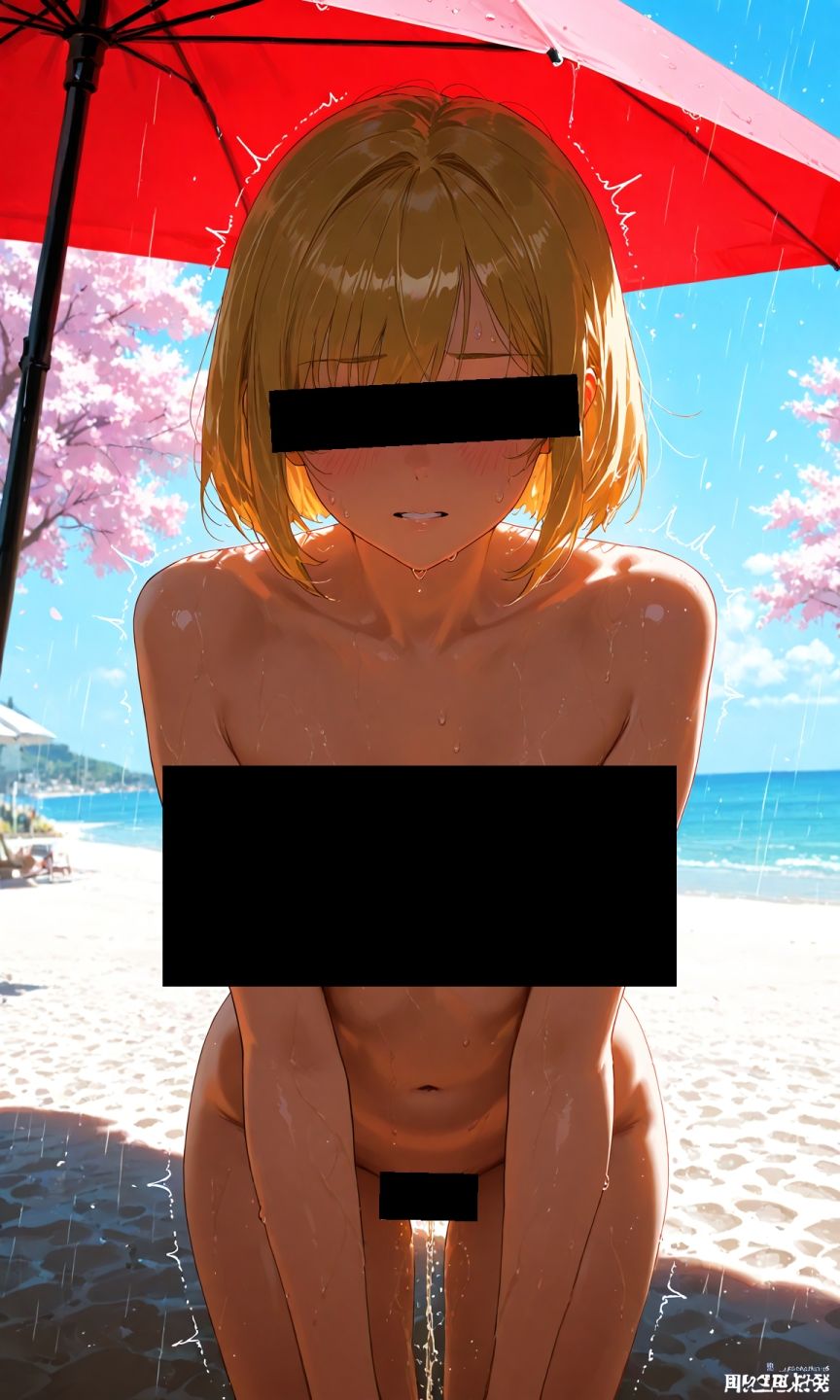 金髪貧乳美少女のえっちな写真集〜春の雨の昼の海編〜 - サンプル画像 4