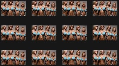 BIKIBIPPLE:乳首のとこだけ穴の開いたビキニの金髪腹筋女子4人組グラビア写真300枚！ - サンプル画像 1