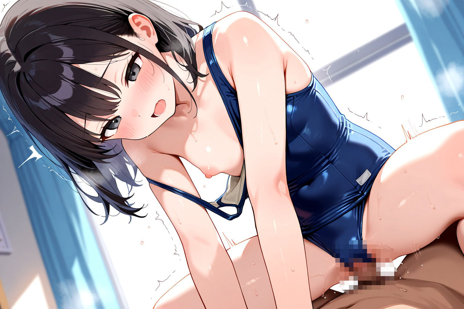 貧乳少女 スク水に媚薬をしこまれて - サンプル画像 2