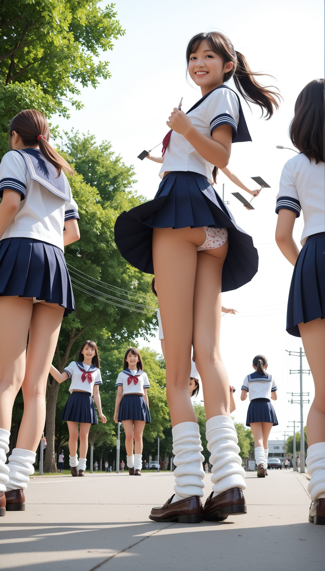 ミニスカートとルーズソックスの新入学の制服女子200p - サンプル画像 2