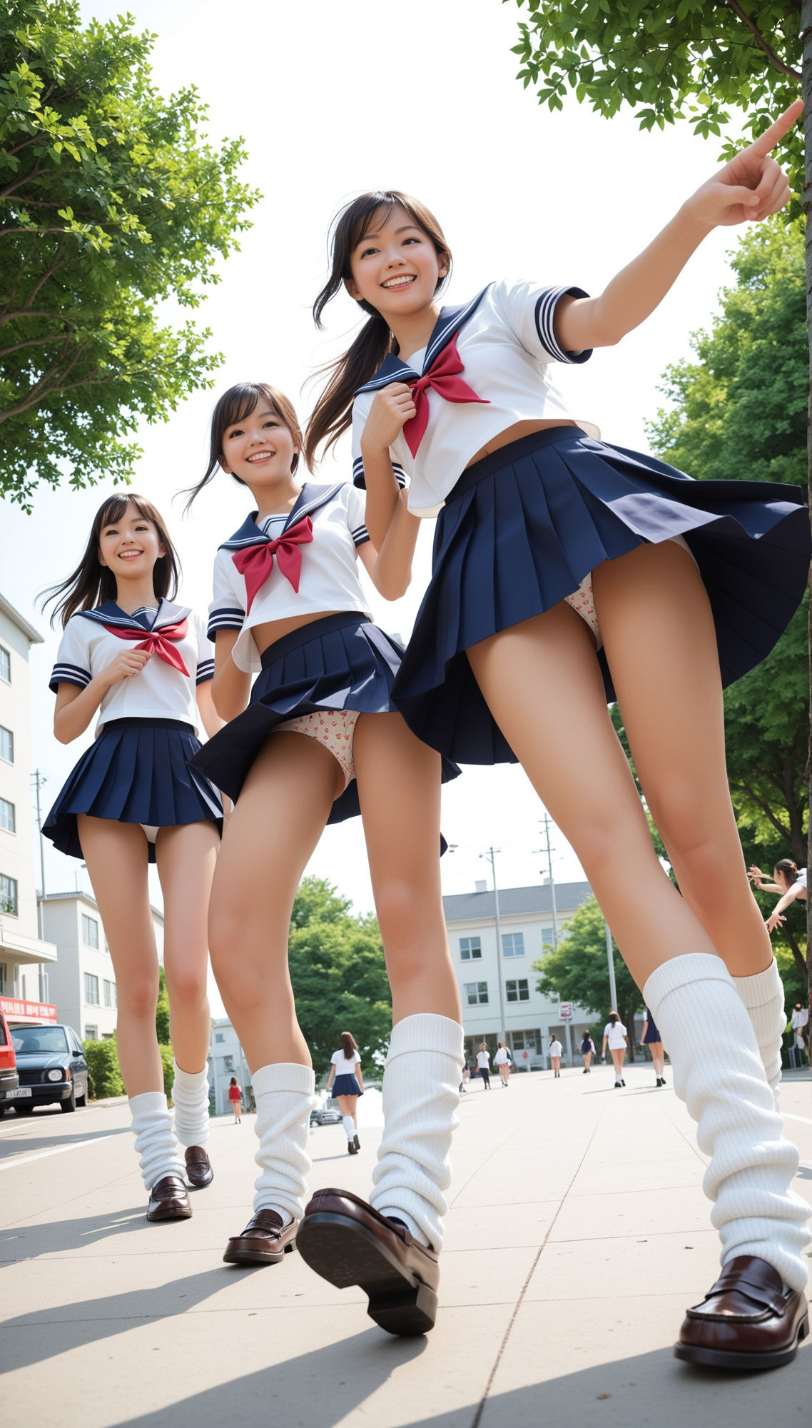ミニスカートとルーズソックスの新入学の制服女子200p - サンプル画像 3