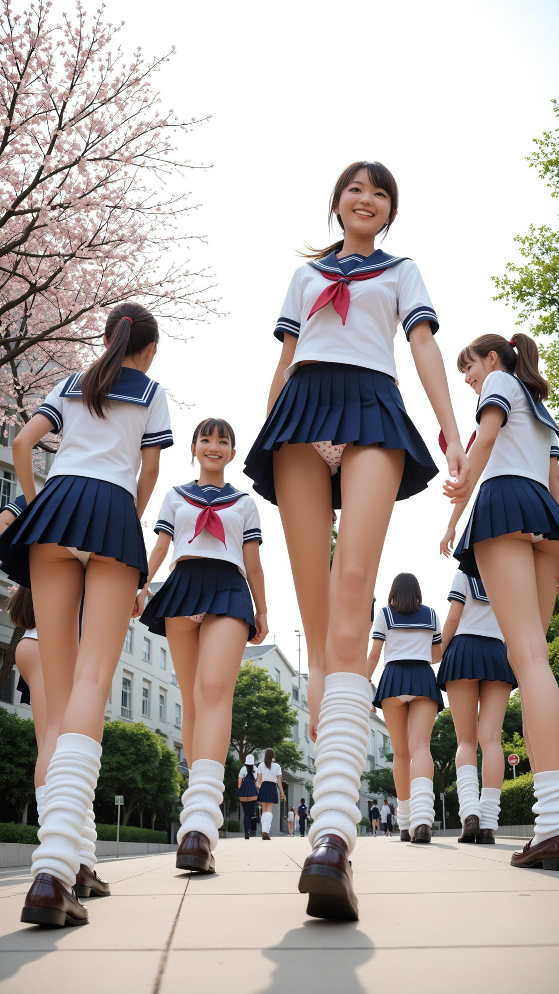 ミニスカートとルーズソックスの新入学の制服女子200p - サンプル画像 4