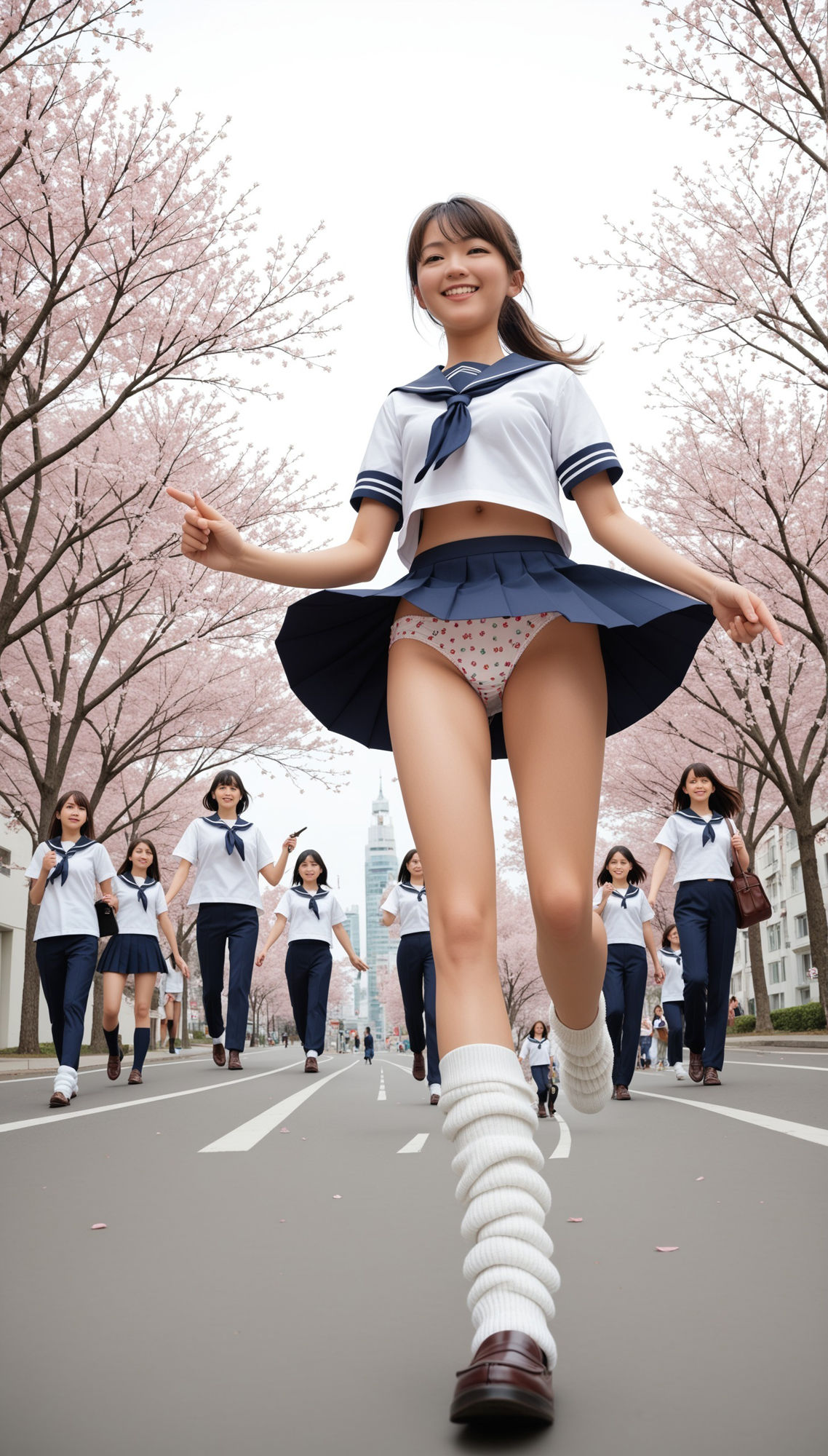 ミニスカートとルーズソックスの新入学の制服女子200p - サンプル画像 5