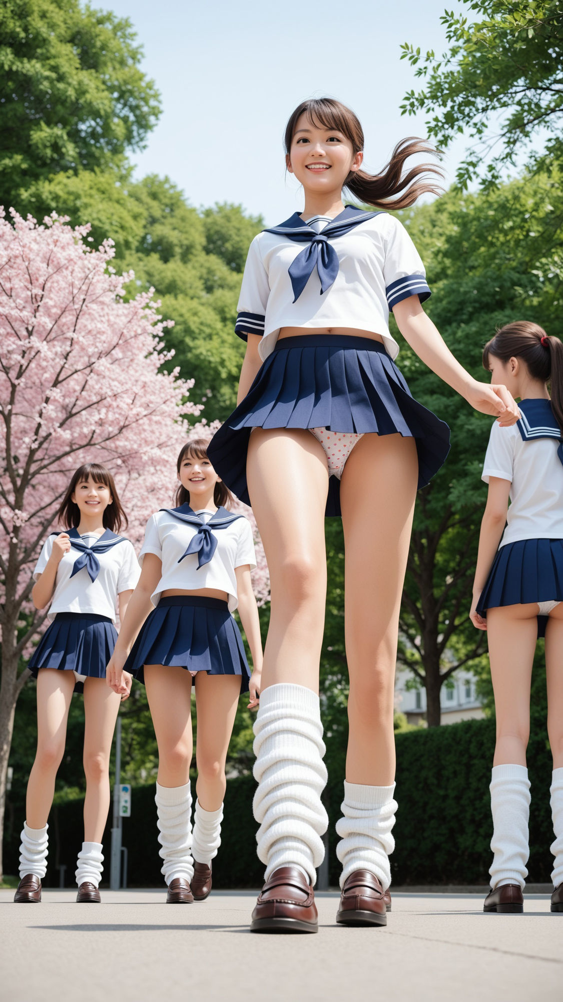 ミニスカートとルーズソックスの新入学の制服女子200p - サンプル画像 6