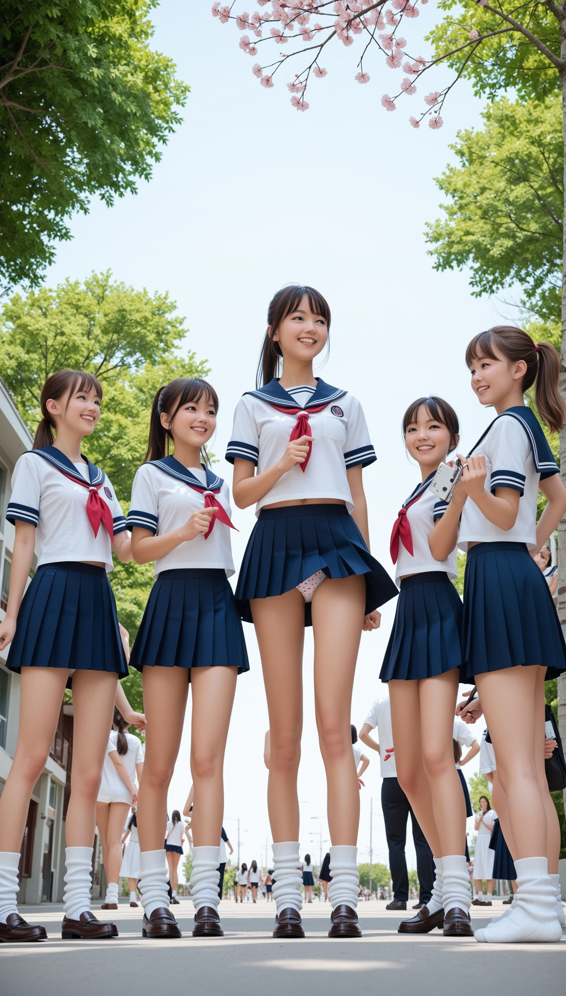 ミニスカートとルーズソックスの新入学の制服女子200p - サンプル画像 7