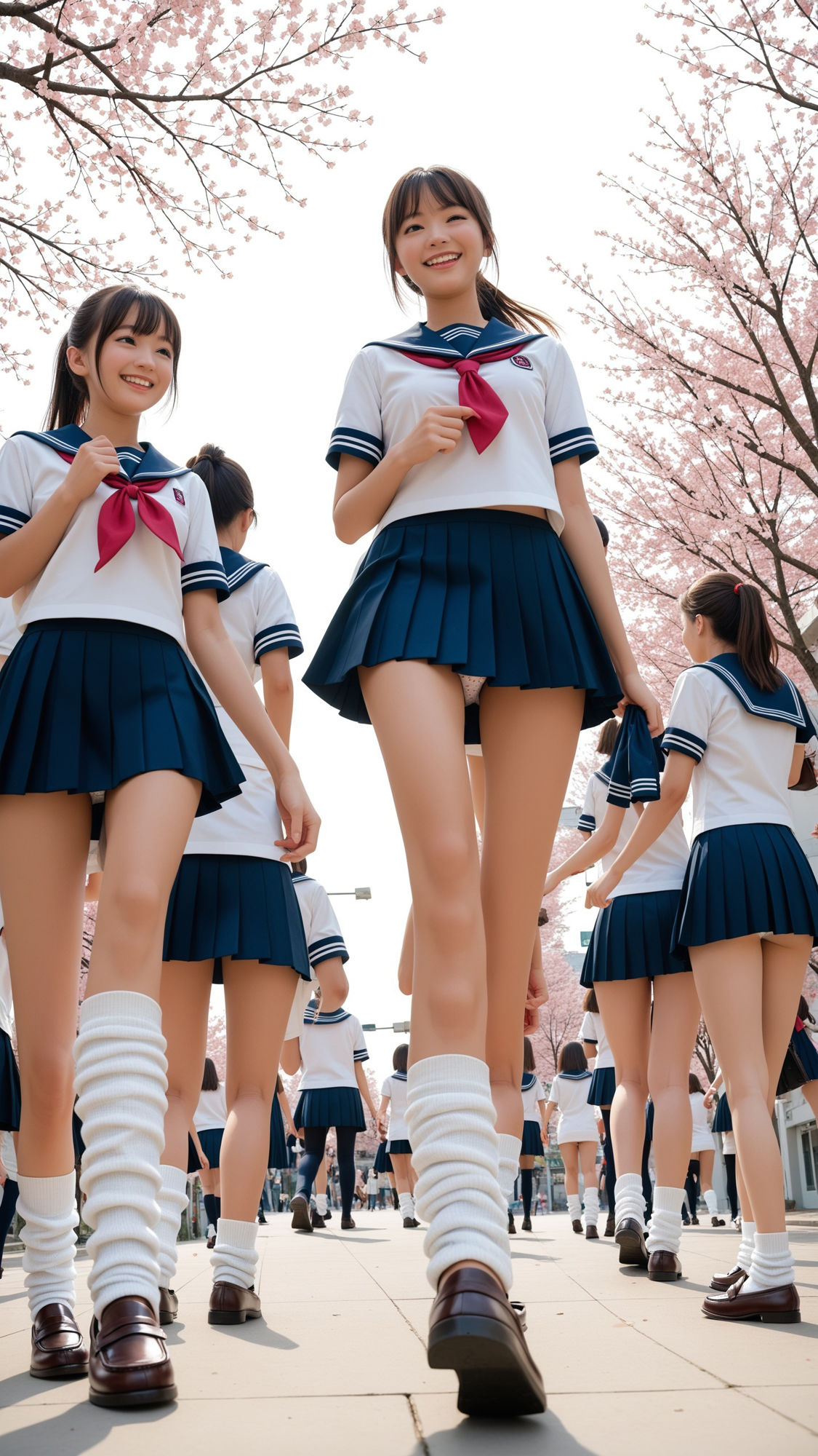 ミニスカートとルーズソックスの新入学の制服女子200p - サンプル画像 9