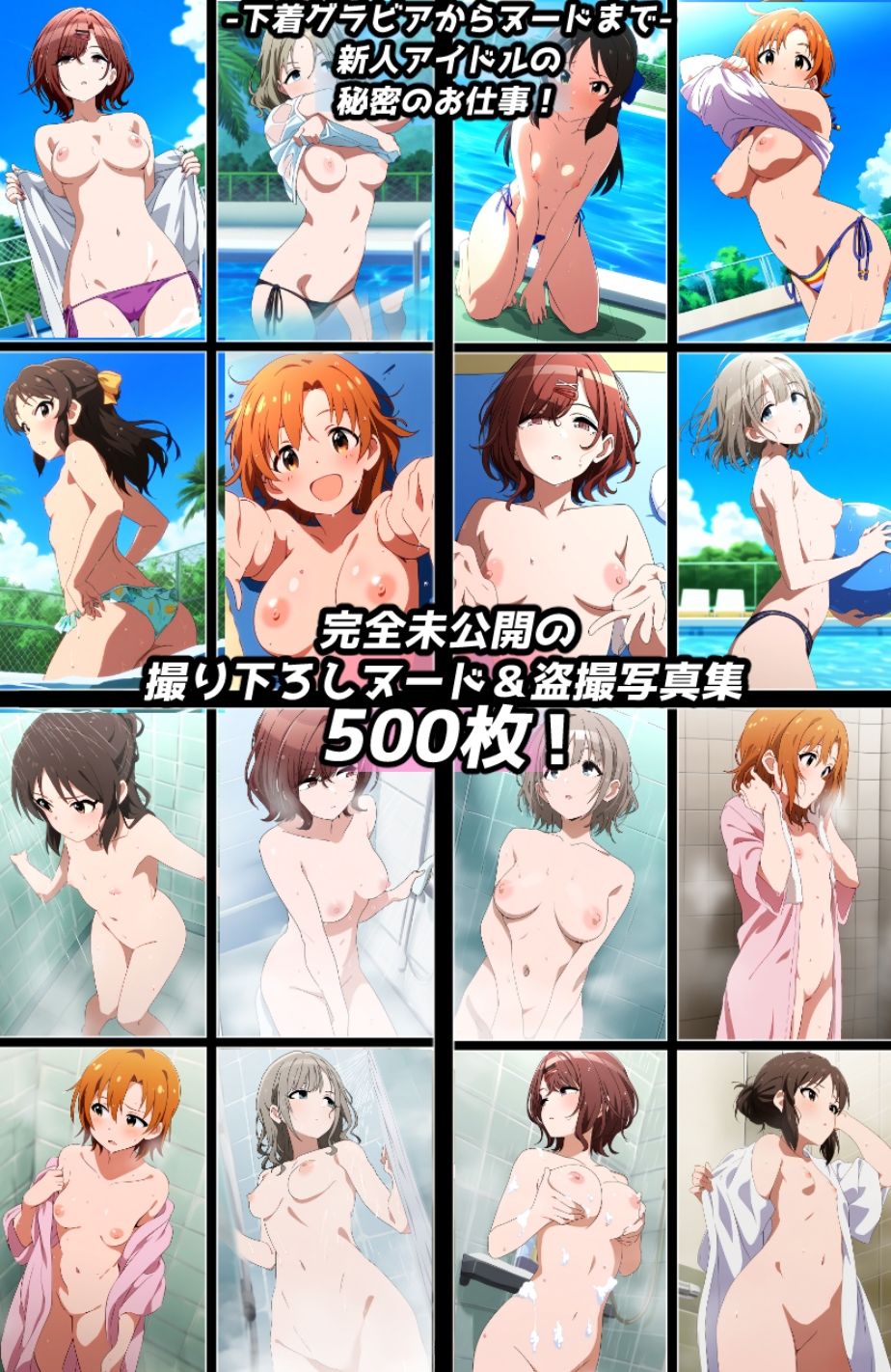 濡れ透け＆盗撮フェチ特化 2010年代アニメ作画特集 アイドルたちのプール撮影会/シャワー盗撮 その6 -500枚を撮影- - サンプル画像 3