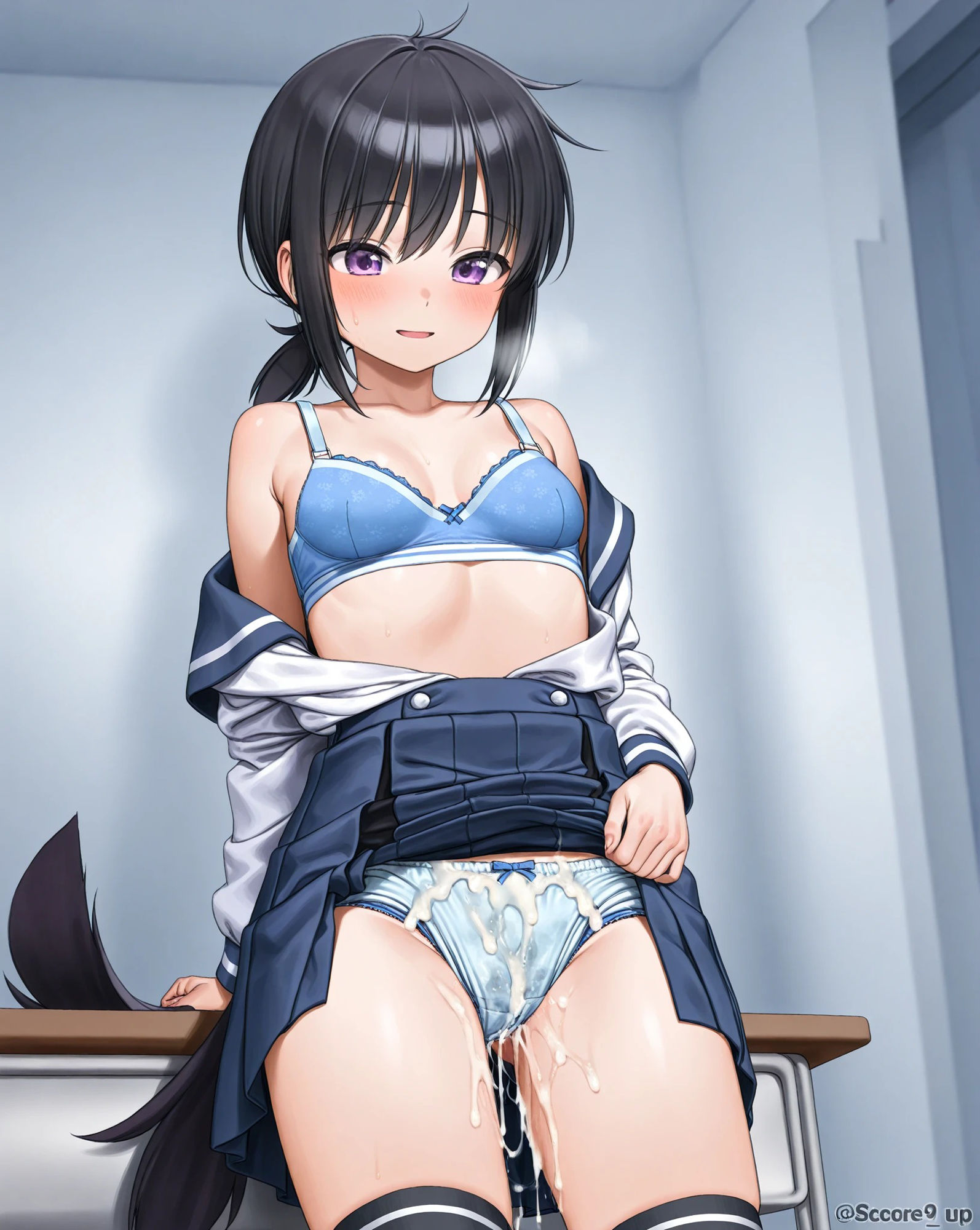 着衣にぶっかけ（パンティー、ブラジャー、タイツ） - サンプル画像 1