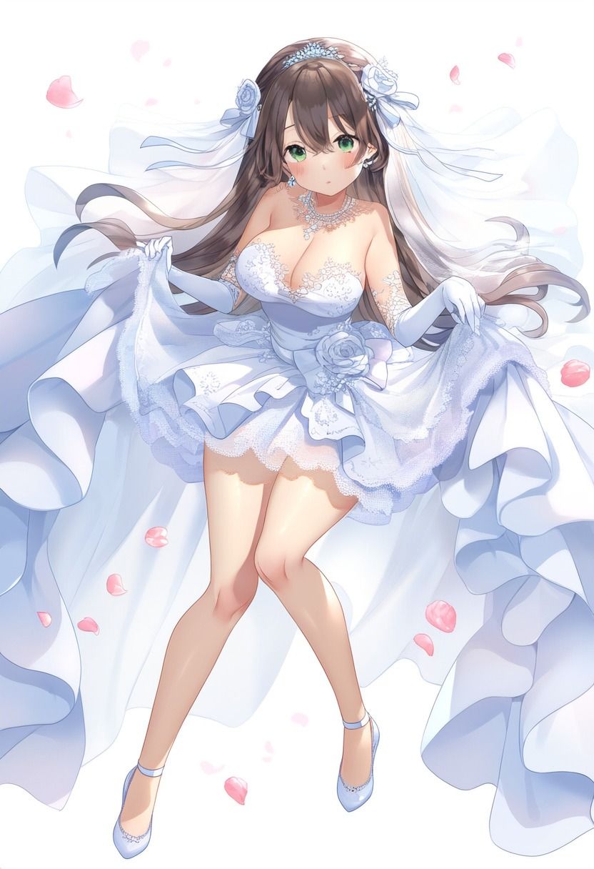 ウェディングドレスの可愛い女の子100枚 - サンプル画像 1