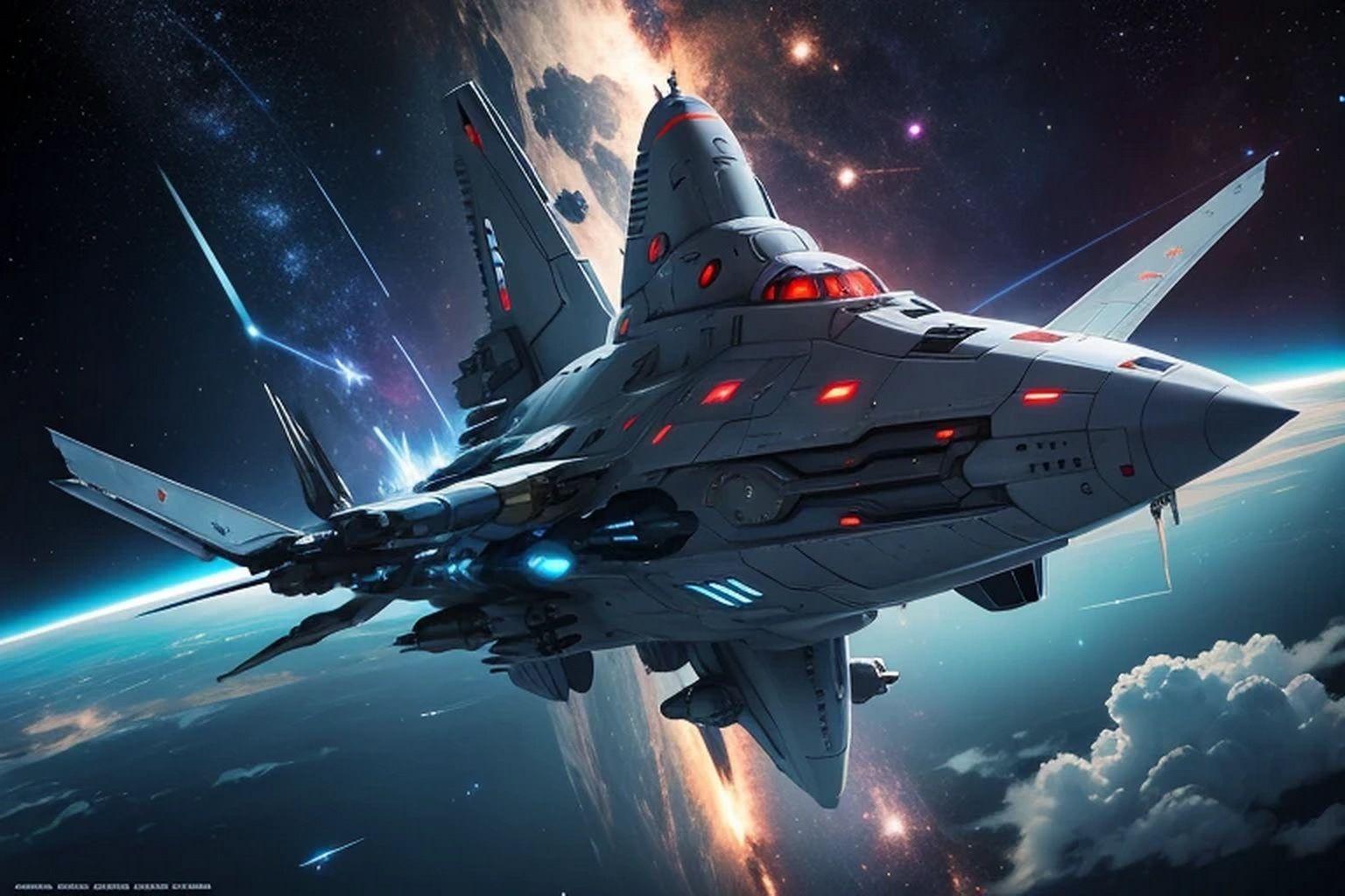 宇宙戦闘艦  背景素材 - サンプル画像 1