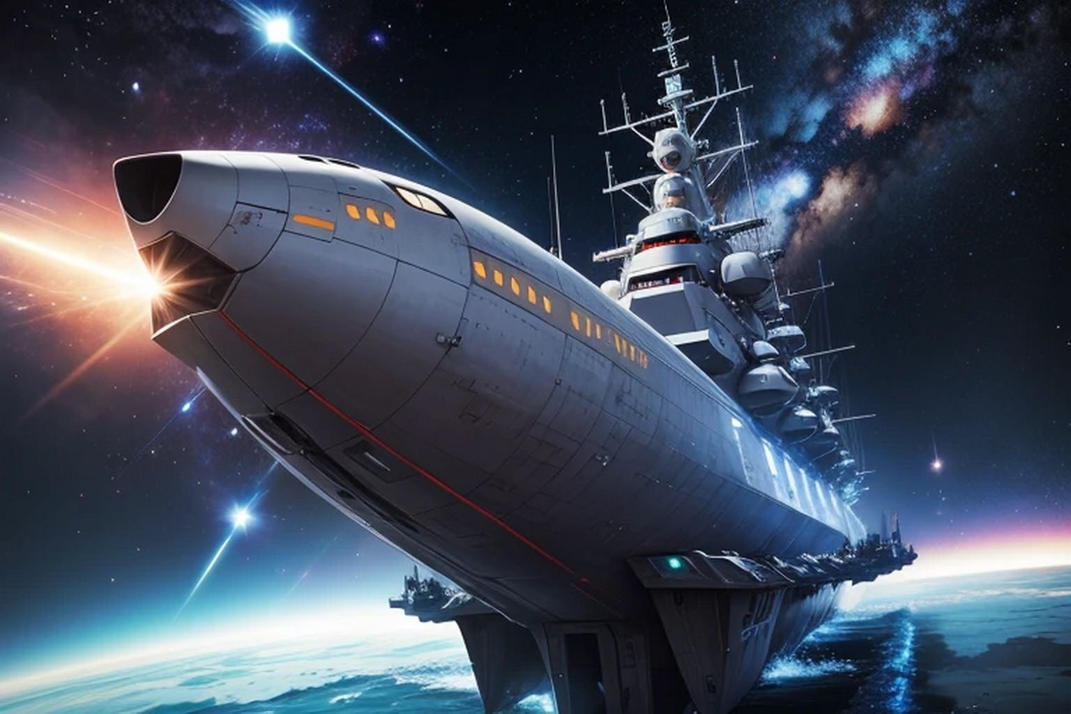 宇宙戦闘艦  背景素材 - サンプル画像 3