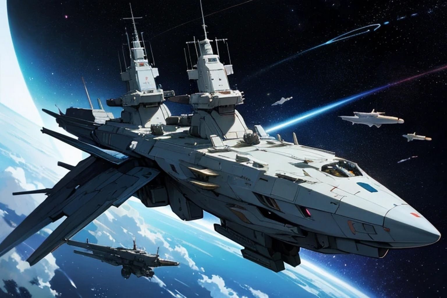 宇宙戦闘艦  背景素材 - サンプル画像 4