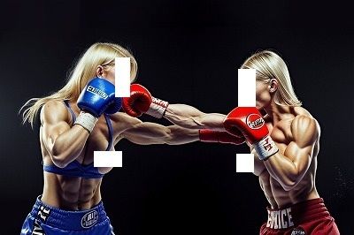 FIGHTING GIRLS MAGAZINE:激写！パツキントップレスボクサーのパンチが顔面にヒットする瞬間！ - サンプル画像 2