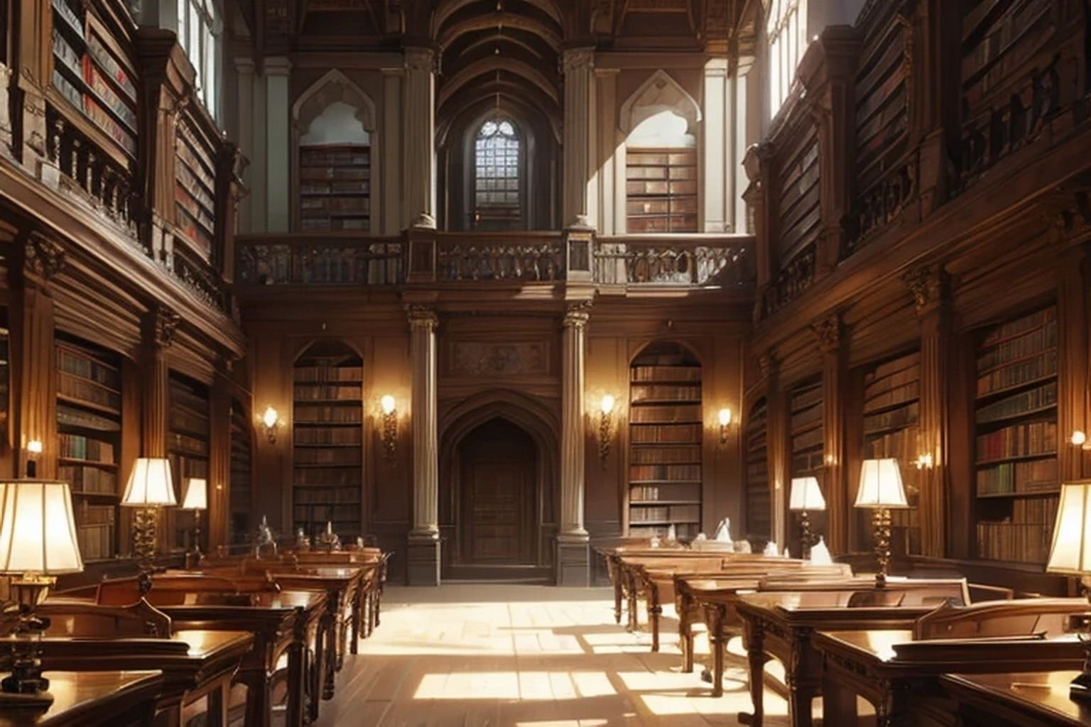 城・屋敷の図書室  背景素材 - サンプル画像 2