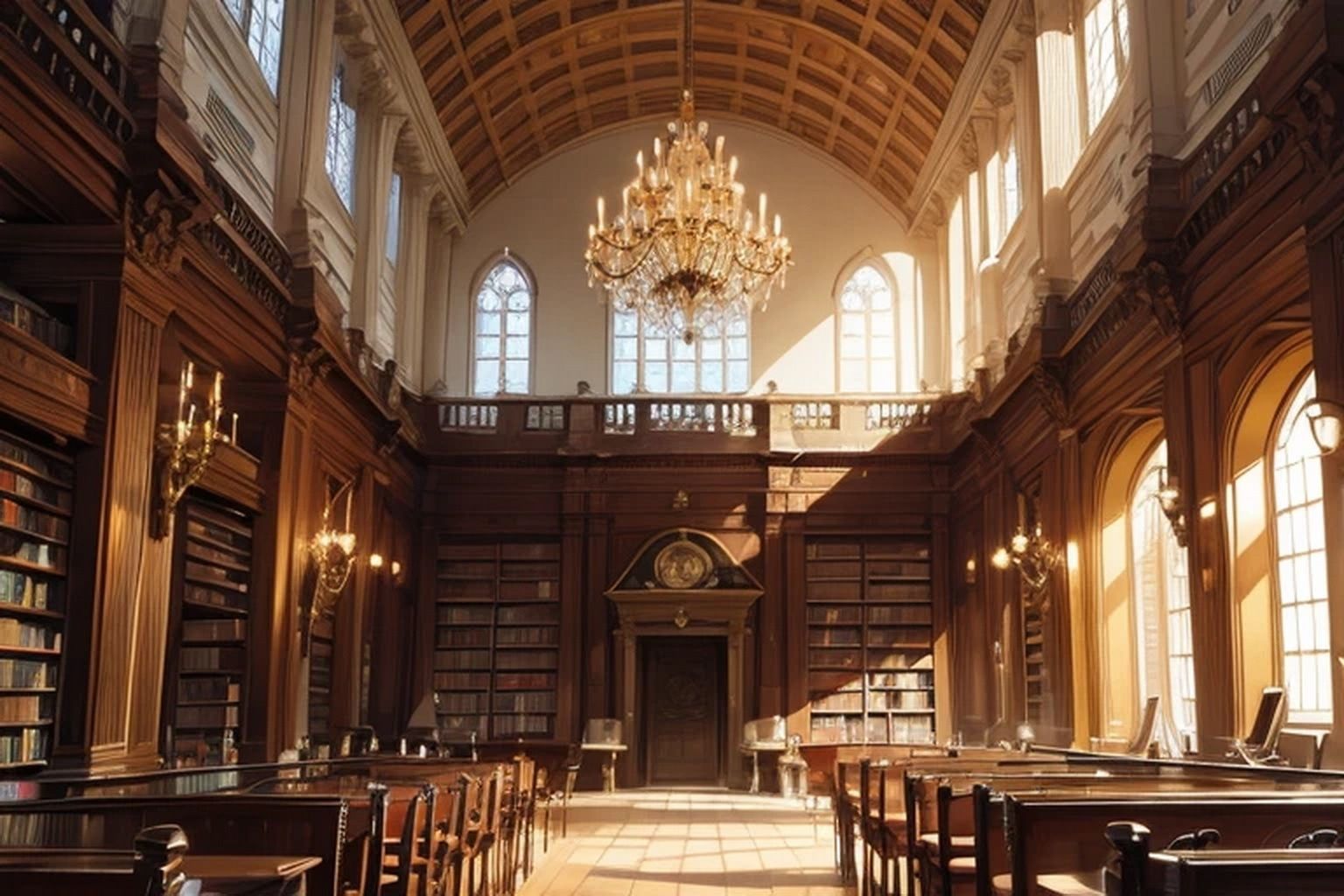城・屋敷の図書室  背景素材 - サンプル画像 3