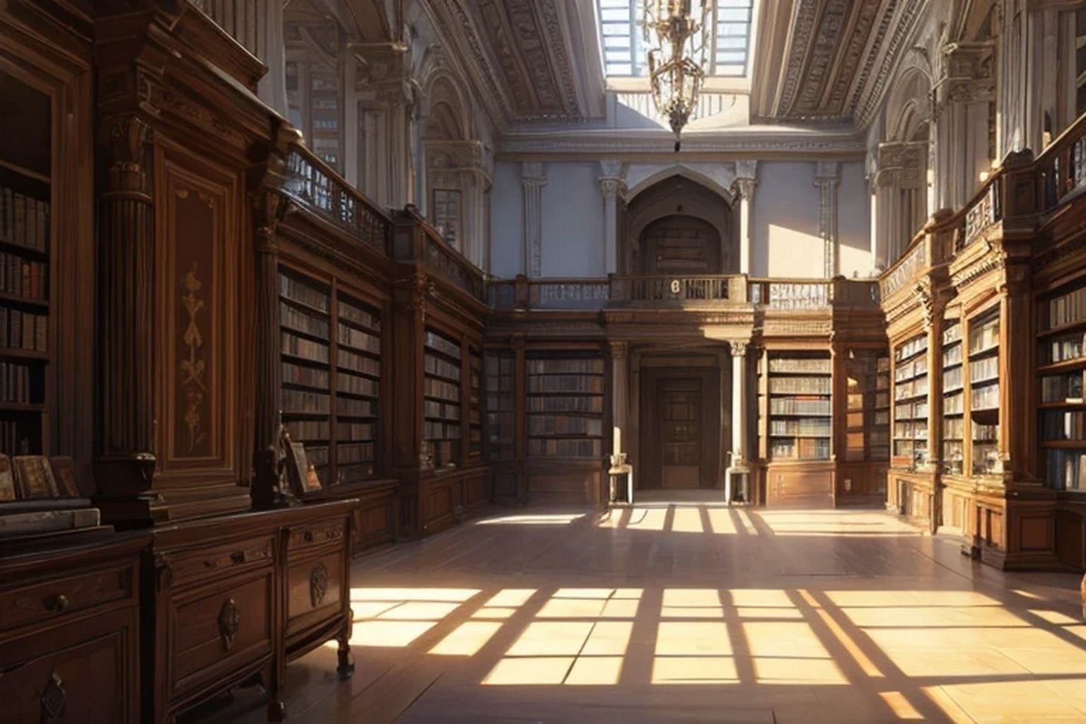 城・屋敷の図書室  背景素材 - サンプル画像 4