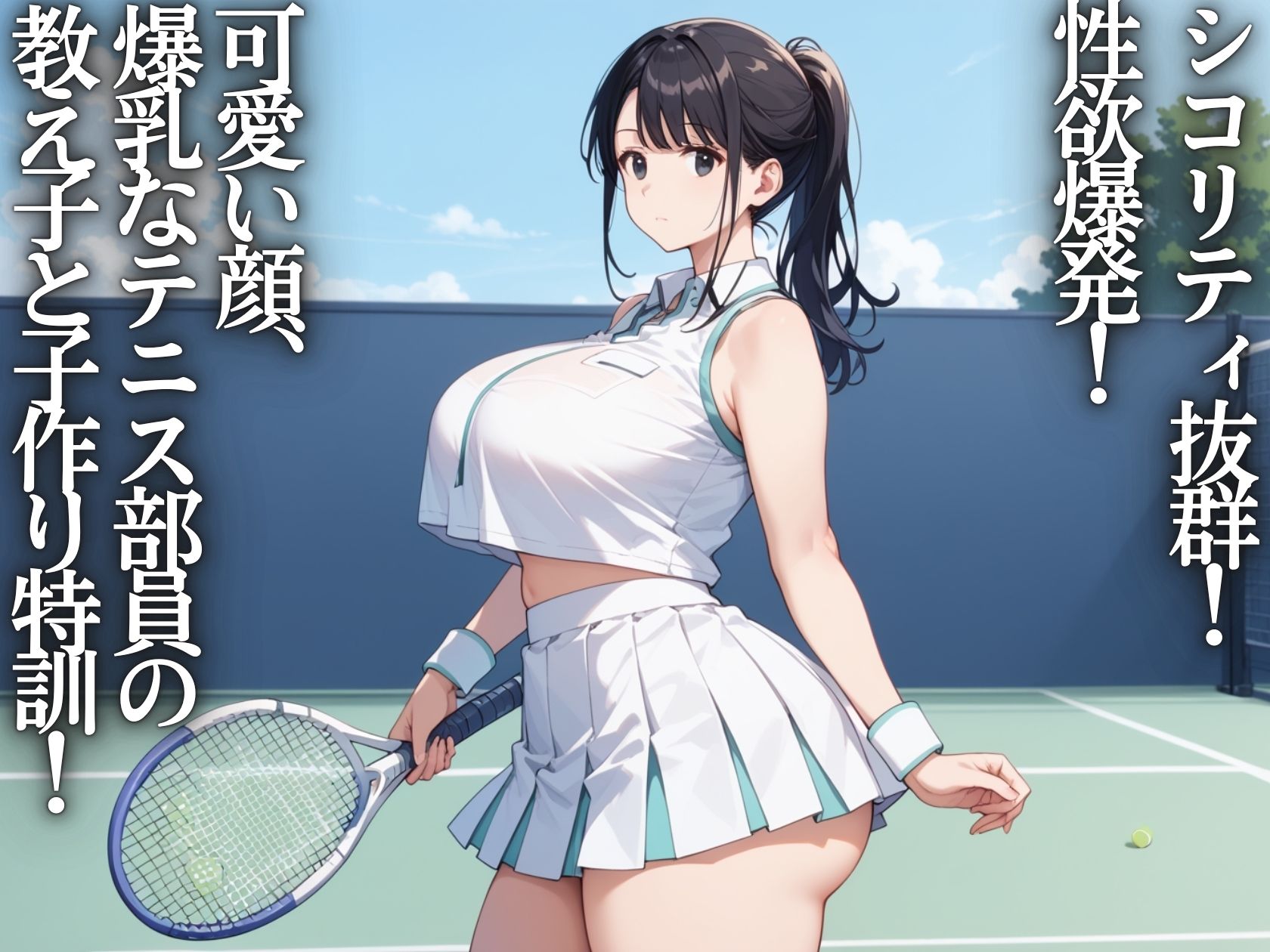 淫乱学園〜激カワ爆乳テニス部JKを孕ませ種付け特訓 - サンプル画像 1