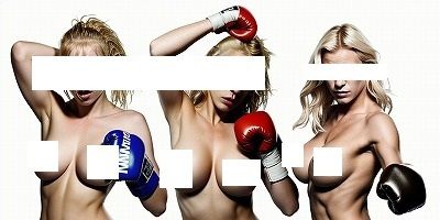 トップレスファイターシリーズ:貴公はどのドS娘に殴られたい？（パツキン美魔女ボクサー3択） - サンプル画像 1
