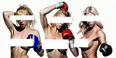 トップレスファイターシリーズ:貴公はどのドS娘に殴られたい？（パツキン美魔女ボクサー3択） - サンプル画像 2