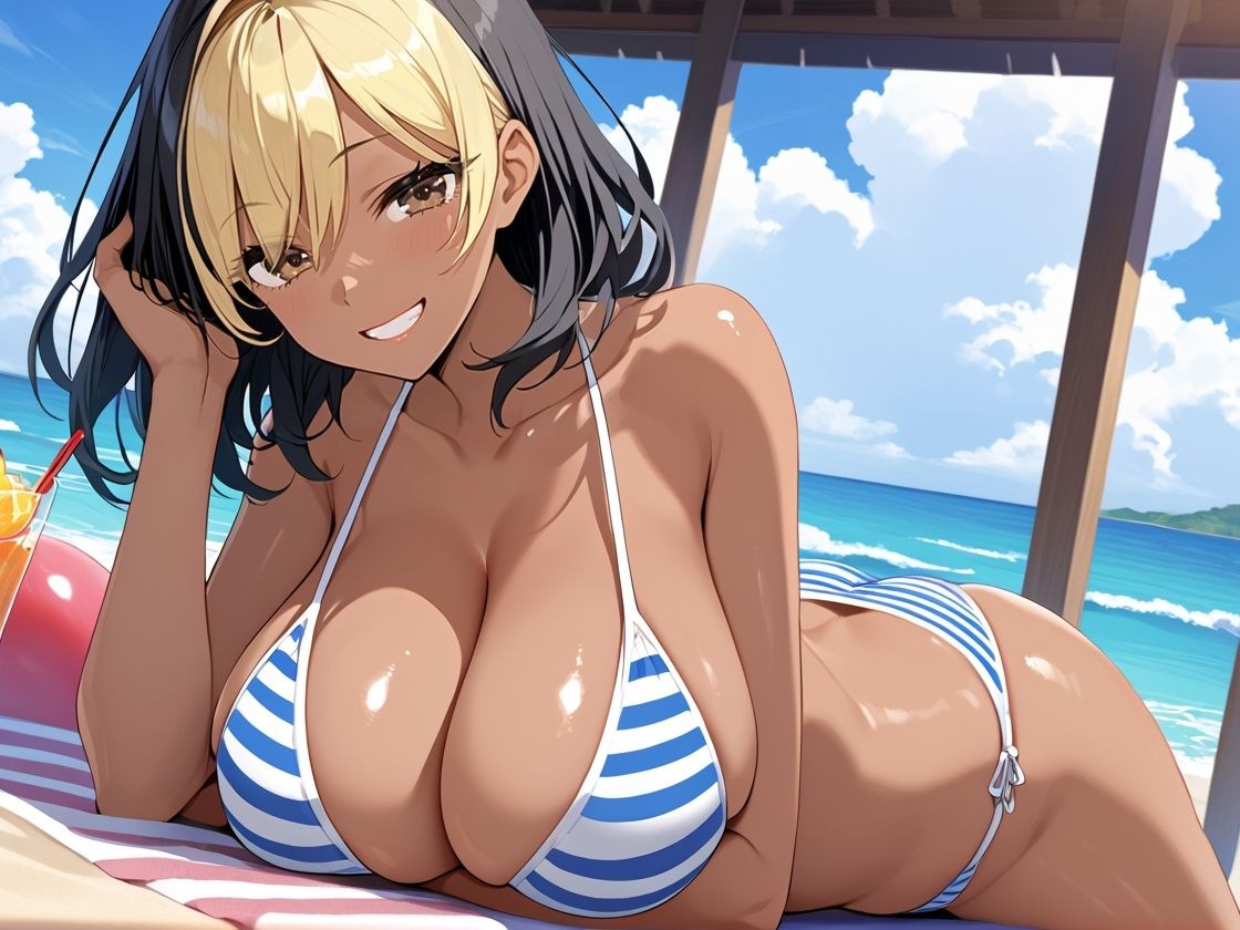 パパ活！爆乳褐色ギャル  南国編 - サンプル画像 1