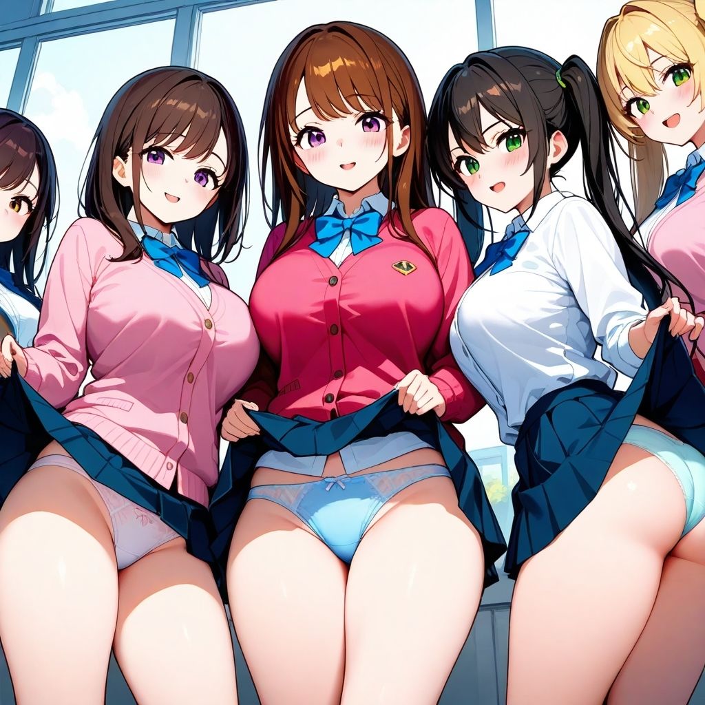 フェチコレVol.48 スカートをたくし上げてパンツを見せつけてくる巨乳JKたち【総枚数250枚】 - サンプル画像 4