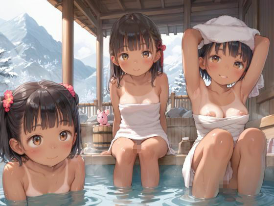 ロリっ子たちと混浴温泉 - サンプル画像 1